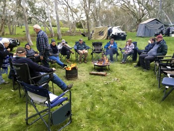 Relaxing at our camp site.