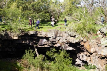 Huge open area above caves