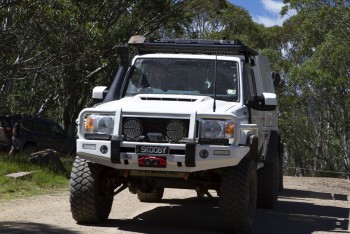 Support vehicle arrives to check on progress.