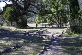 Rocks show plan of original homestead